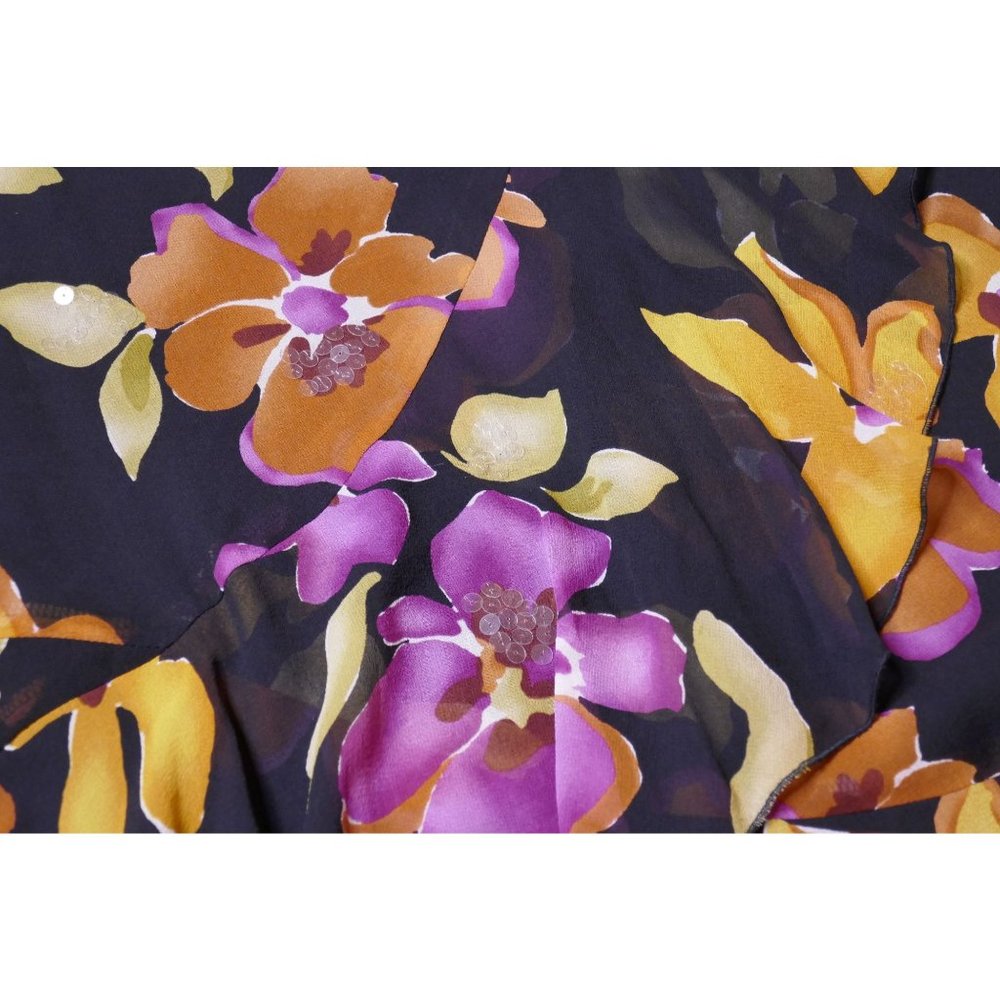 NWT Jones New York 100% Silk Size 4 Floral Flowy Y2K 90s - Picture 7 of 10